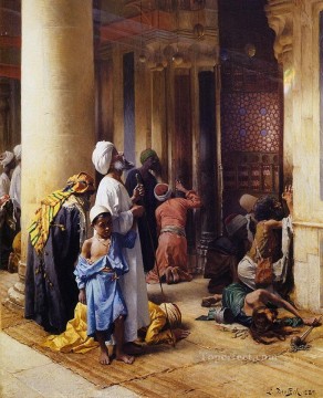 アラブ Painting - ルートヴィヒ・ドイツ・オリエンタリズム・アラベールの祈り